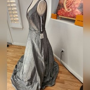 Metallic Fringe Ball Gown main image 1